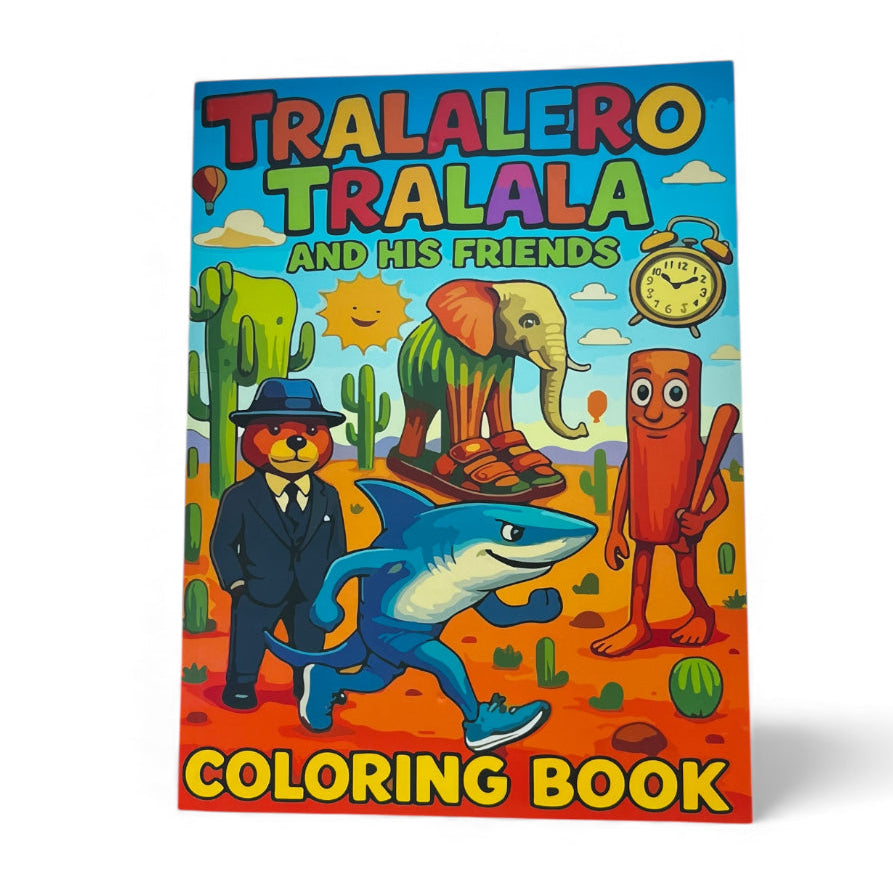 Italian Brainrot Tralalero and Friends Colouring Book