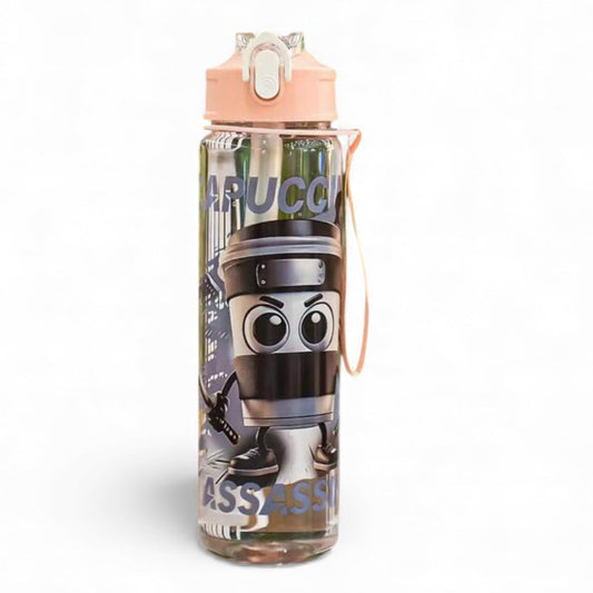 Cappuccino Assassino – Clear 700ml Italian Brainrot Water Bottle
