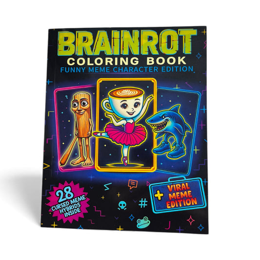 Brainrot Neon Meme Chaos Colouring Book